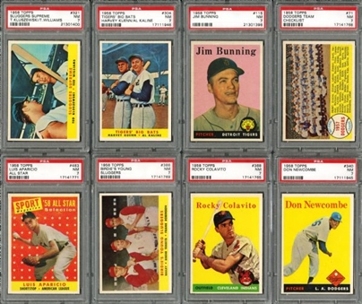 1958 Topps High Grade Collection with Stars and Eight PSA Graded Cards    